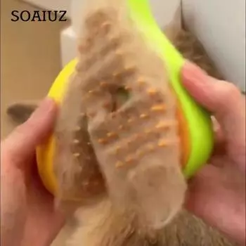 3 в 1 Steamy Cat Brush Spray для кошек и собак Массажная расческа Самоочищающаяся паровая щетка для кошек и собак Щетка для ухода за домашними животными для ванны для домашних животных Средство для удаления шерсти домашних животных зелёный