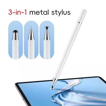 3 в 1 стилус для iOS Android сенсорная ручка для рисования емкостный карандаш для iPad Samsung Xiaomi планшет смартфон белый