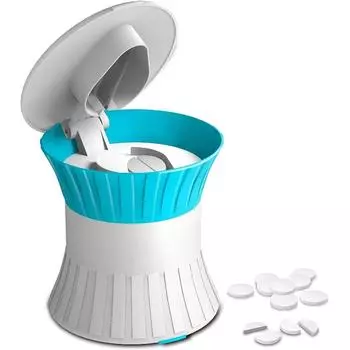 3 в 1 таблеточная дробилка для маленьких или больших таблеток, резак для таблеток с небольшим органайзером для таблеток, портативный, дорожный размер - многофункциональный 1pcs синий