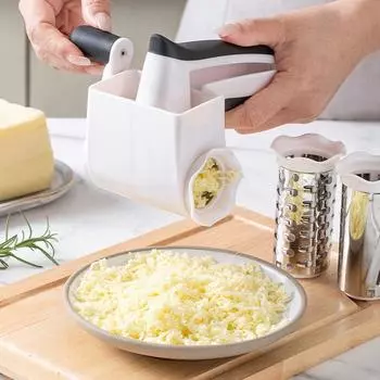 3-в-1 терка для сыра с ручным приводом, вращающаяся терка для шоколада, измельчитель для сыра пармезан, масло White