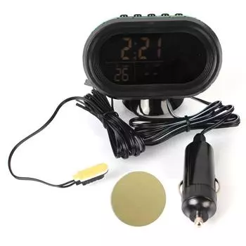 3 в 1 термометр часы вольтметр самоклеящиеся автомобильные ЖК-цифровой дисплей часы аксессуары для интерьера автомобильный Стайлинг зеленый оранжевый подсветка