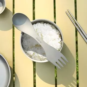 3-в-1 Ti Spork Camping Spoon Fork Cutter Combo Outdoor Tableware для кемпинга и пеших походов