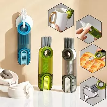 3-в-1 U-образная щетка для рта в форме чашки, креативная щетка для чистки бутылок, вращающаяся щетка для чистки пазов, щетки для чистки дома, инструменты для чистки зелёный