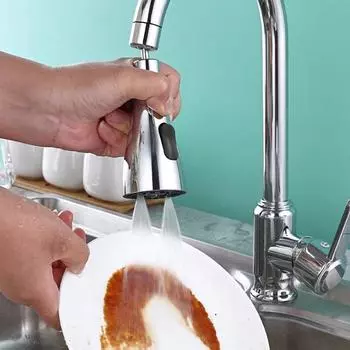 3 в 1 универсальный удлинитель для смесителя, поворот на 360 °, кухонный смеситель, сменный брызгозащищенный смеситель для душа под давлением, водопроводный кран серебряный