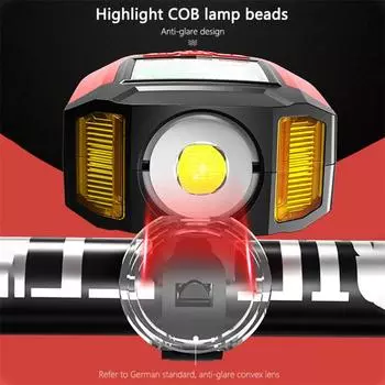 3 в 1 USB перезаряжаемый велосипедный фонарик с компьютерным спидометром 5 режимов освещения велосипедный фонарик со звуковым сигналом красный