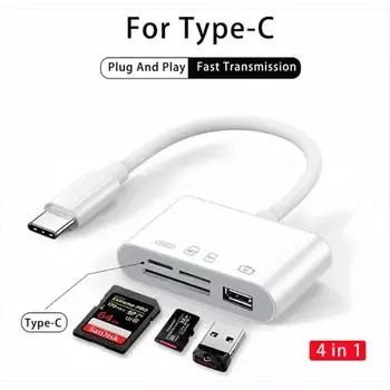3-в-1 устройство чтения карт памяти типа C SD TF OTG-адаптер высокоскоростной передатчик данных для iPhone 15 16 Samsung Xiaomi
