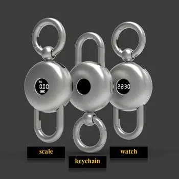 3-в-1 весы-часы-брелок портативный для кемпинга на открытом воздухе походный многофункциональный мини-электрический цифровой серебряный