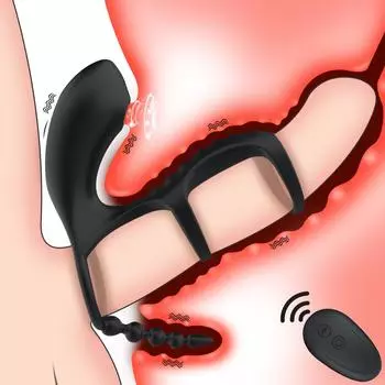 3 в 1 вибратор для клитора, кольцо для пениса с задержкой эякуляции, стимулятор клитора, кольцо на член, Анальная пробка, анальная пробка, эротические секс-игрушки для пары