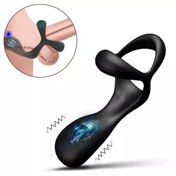 3 в 1 вибрирующее кольцо на член, мужской вибратор, кольцо на пенис, задержка эякуляции, массаж яичек, стимулятор промежности, секс-игрушки для взрослых для мужчин