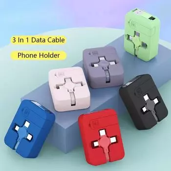 3 в 1 зарядное устройство Micro USB кабель для iPhone Android мобильный телефон быстрый USB Type C кабель провод чёрный