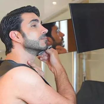 3 Way Black Retractable Adjustable Hanging Three Mirrors Makeup Folding Three Mirrors Three Fold Mirror Spot Portable Cosmetic белый