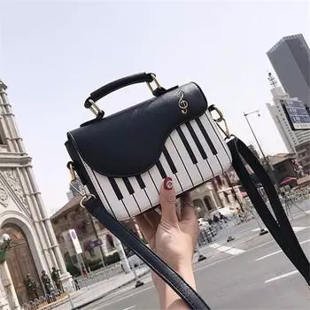 3 вида цветов с принтом пианино женские сумки через плечо сумка из искусственной кожи розовый