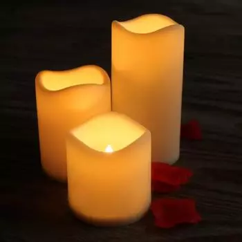 3 водонепроницаемые уличные лампы с питанием от батареи, беспламенные светодиодные свечи на столбах, пульт дистанционного управления, мигающая пластиковая смола, электрическая для украшения фонарей во внутреннем дворике 1