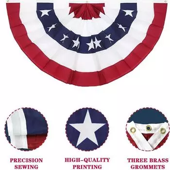 3 x 6 футов американский плиссированный веерный флаг, патриотический флаг США в виде полувеера, флаги MAGA Decorations 90X180cm