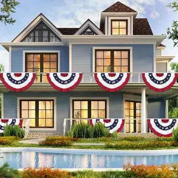 3 X 6 футов плиссированные веерные флаги, патриотические полувеерные флаги, подходят для садов, заборов, ограждений, украшений для заборов One Size