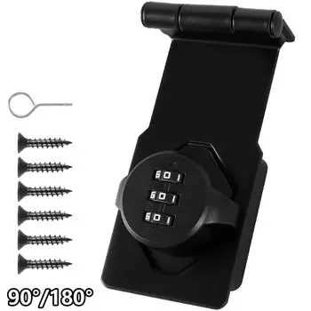 3-значный кодовый замок, черный, без ключа, защелка для двери шкафа из цинкового сплава, простая установка своими руками, широкий спектр применения, дверь амбара на открытом воздухе