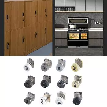 3-значный кодовый замок для шкафа, механический замок для ящика, бесключевой кулачковый замок, парольный кодовый замок для двери почтового ящика B серебряный