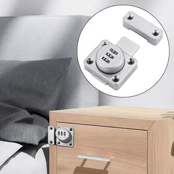 3-значный кодовый замок, дверная защелка, защелка для шкафа, шкаф, пароль, поворотная засовка серебряный