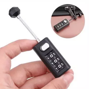 3-значный кодовый замок, таможенный кодовый замок для дорожной сумки, багажа, сменный пароль, навесной замок, шкафчик для рюкзака с инструментами чёрный