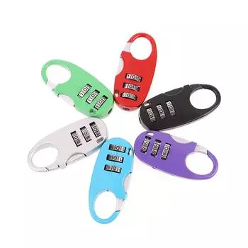 3-значный пароль Замок для шкафа в общежитии Замок-молния для рюкзака Навесной замок для багажа Портативный кодовый замок фиолетовый