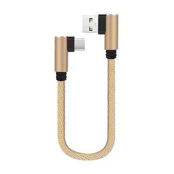 3A 25 см короткий двухколенчатый кабель для передачи данных подходит для зарядного устройства телефона Apple Cloth Cable для Andr B9H7 black-25cm