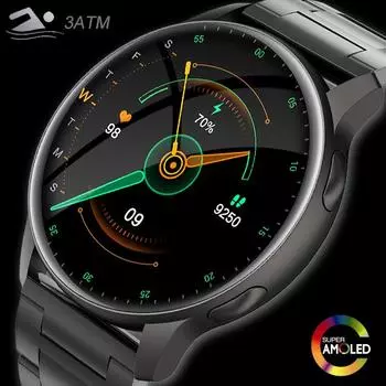 3atm водонепроницаемые умные часы для мужчин и женщин экран всегда показывает время Amoled умные часы голосовой помощник фитнес-трекер для Xiaomi