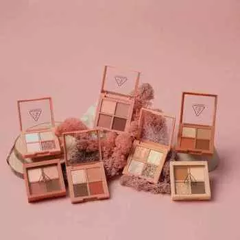 3CE MINI MULTI EYE COLOR PALETTE, Макияж, Стойкая, Корейская косметика,KBeauty, образец #ALMOND FUDGE