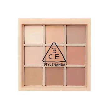 3CE MULTI EYE COLOR Палитра теней для век 9 цветов Тени для век Макияж теней для век Цвет теней для век Yete Brevet Одноцветная градация пудры Рецепт настроения 3CE