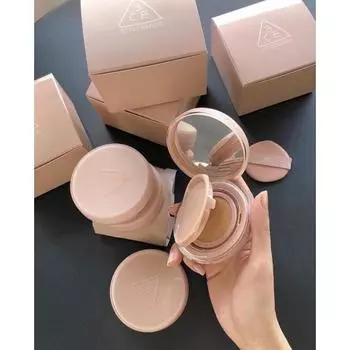3CE SOFT MATTE FIT CUSHION SPF45 PA++ , Макияж, корейская косметика, KBeauty, пробник 001 WARM IVORY