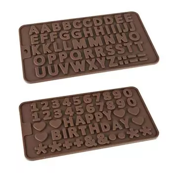 3D 26 букв в форме/цифры 0-9 шоколадные формы слова «С днем рождения» форма для торта пудинг десерт украшения форма