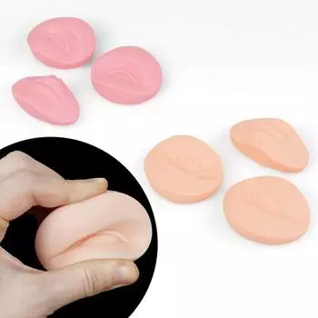 3D 2 глаза с 1 губой Практика макияжа Татуировки Инструменты Перманентная замена кожи Мягкий силикон для обучения Манекен Формы