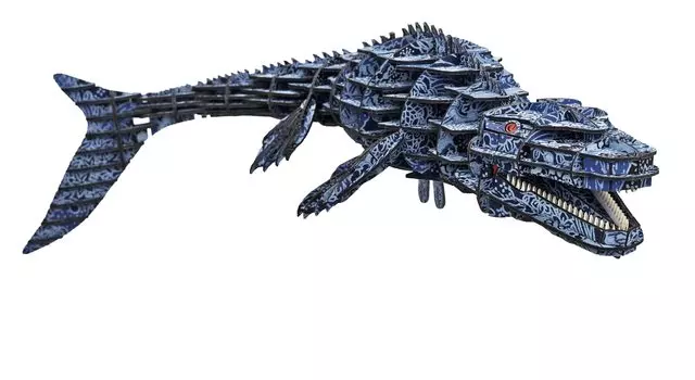 3D 3D Бумажный пазл DX Echizen Washi Ai Mosasaurus Сборка пазла (ДВИГАТЬСЯ)