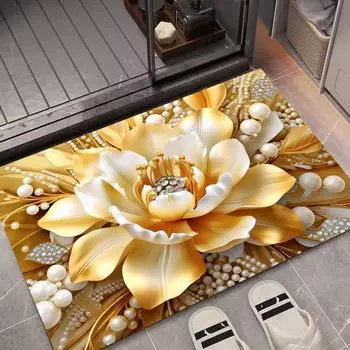 3D 3D цветочный коврик для пола из диатомовой земли, впитывающий противоскользящий коврик для ног в ванную, ковер, коврик для ванной машинной стирки 40x60cm15.7x23.6in