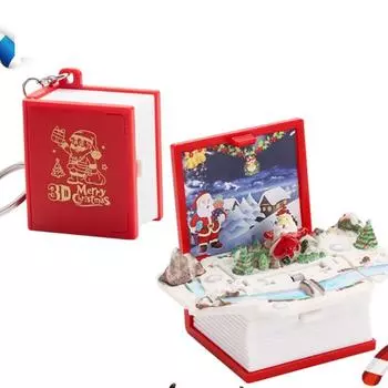 3D 3D Мини Складная Книга Брелки Пластиковые Образовательные Научные Игрушки Замок Коттедж Брелок Детский D