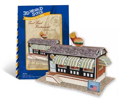 3D 3D пазл 3D World Style Series Ресторан быстрого питания W3124h