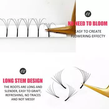 3D/4D/5D/6D готовые объемные ресницы с длинным стержнем, вееры D Curl Lashes, русские объемные ресницы, принадлежности для наращивания C&0.07mm&8mm