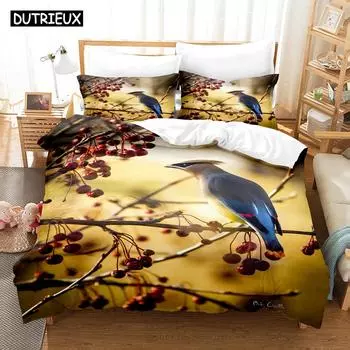 3D A Blackbird Bedding Sets Duvet Cover Set With Pillowcase Twin Full Queen King Bedclothes Bed Linen EU single(135x200cm)