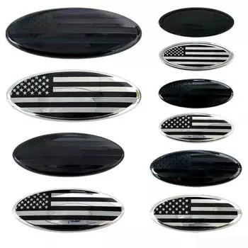 3D ABS автомобильный значок на переднем капоте, задний багажник, наклейка, американский флаг, гриль, эмблема, логотип для F-or//d F150 F250 Explorer EcoSport EDGE Focus 115x45mm чёрный