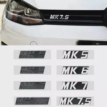 3D ABS буквы MK5 MK6 MK7 MK7.5 эмблема для гольфа автомобильная решетка кронштейн значок наклейка глянцевый черный, серебристый цвет MK5-Glossy Black