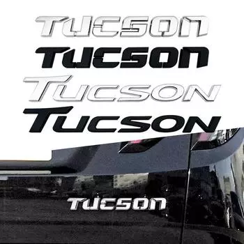 3d ABS Chrome Black Logo Tucson Emblem Letters Nameplate Decal Car Bag Badge For Tucson Sticker Accessories