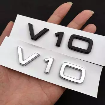 3d ABS Chrome Черный V10 Логотип Буквы Автомобильное Крыло Боковая Эмблема Значок Наклейка Для RS6 S6 C6 S8 R8 V10 Наклейки Аксессуары чёрный