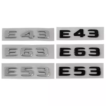 3D ABS E43 E53 E63 логотип черные хромированные буквы наклейка на автомобиль задний багажник эмблема значок для E-класса W213 W212 аксессуары E43 чёрный