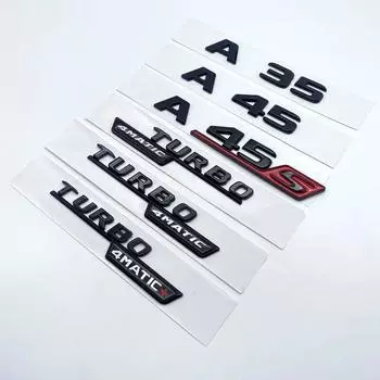 3D ABS глянцевые черные буквы A35 A45 A45S Turbo 4matic эмблема для Mercedes Benz AMG автомобильное крыло багажника сзади W176 W177 наклейка с логотипом glossy black
