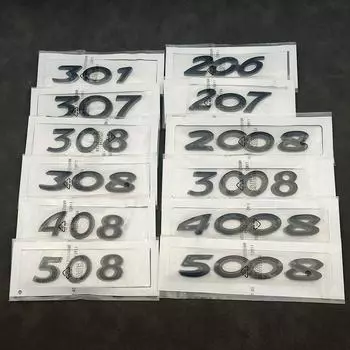 3D ABS хром черный автомобиль задний багажник номер наклейка эмблема наклейка для 206 207 301 307 308 408 508 2008 3008 4008 5008 508