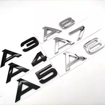 3D ABS хром черный задний багажник эмблема значок наклейки для A1 A3 A4 A5 A6 A7 A8 Q2 Q3 Q5 Q7 Q8 TT автомобильные аксессуары Q7 чёрный