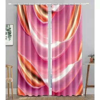 3D абстрактная золотая розовая гладкая шелковая текстура затемняющая оконная штора для гостиной спальни ванной кухни шкафа декор крючки W50 X H130(CM)X2&Hook