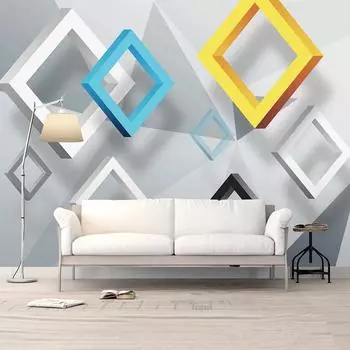 3D абстрактные геометрические современные обои для стен 3D гостиная диван ТВ стены спальня домашний декор бар настенная наклейка 200 cm(W) x 140 cm(H)