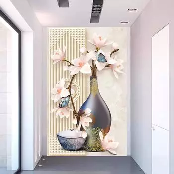 3D абстрактный цветок холст картина стереоскопические цветы настенные художественные постеры и принт квадро настенная картина украшение дома китайские элементы 20x40cm