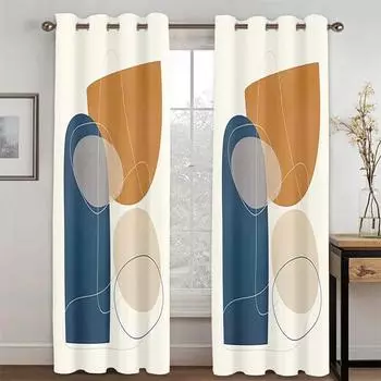 3D абстрактный геометрический дизайн искусство современная простота бесплатная доставка ping тонкие 2 панели шторы для гостиной спальни декор окна 50W130H(CM)x2&Hook
