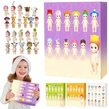 3D Адвент-календарь, 24-дневный Адвент-календарь со случайными фиксированными фигурами, Адвент-календарь на каникулы, 24 шт. One Size оранжевый